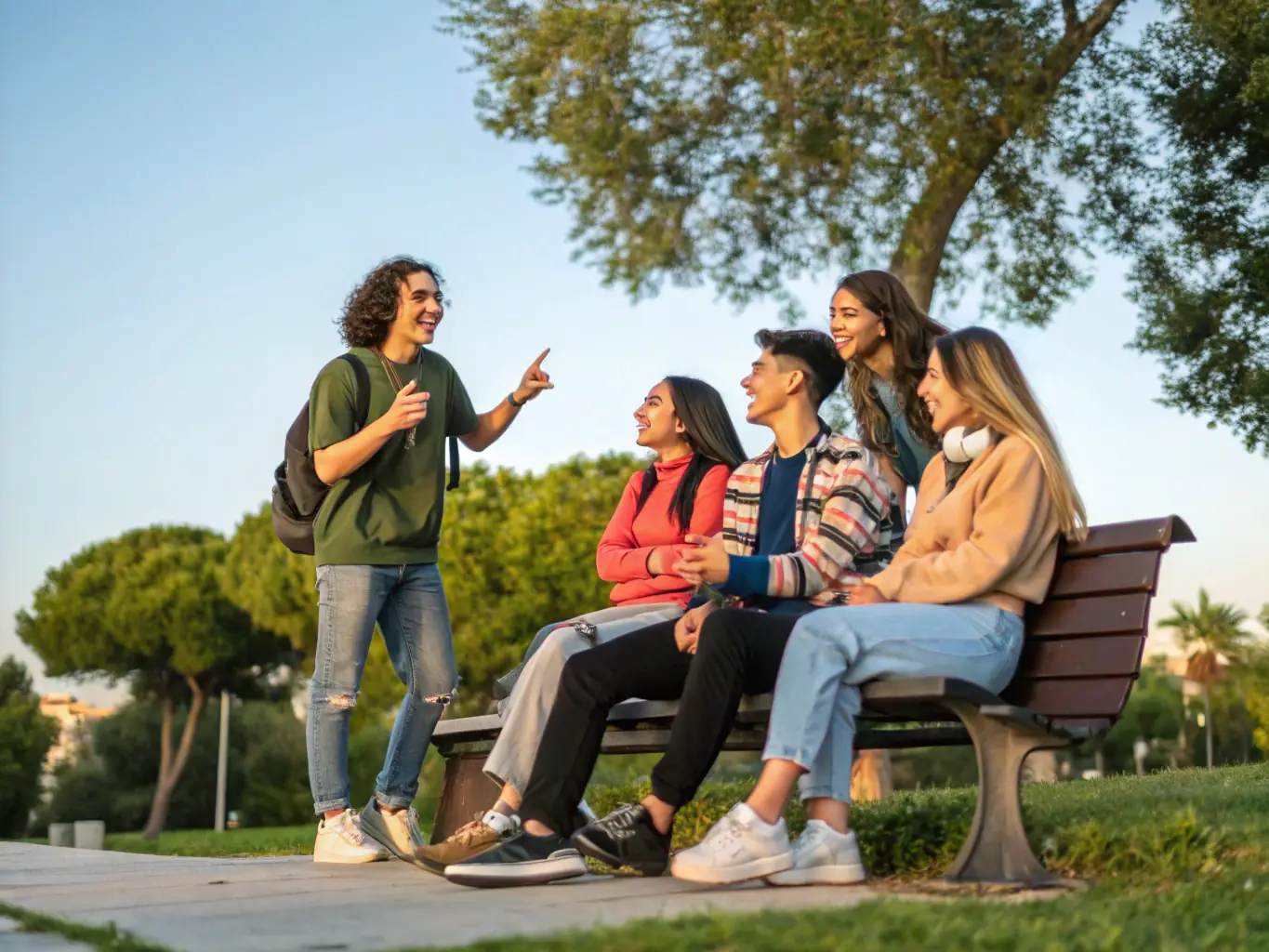 A diverse group of people happily planning their retirement, showing a sense of community and shared financial goals, with a focus on long-term security.