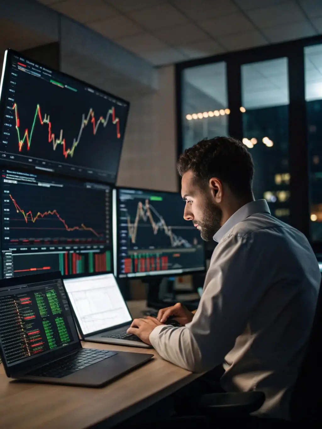 An image of a financial analyst reviewing market data and trends, highlighting the importance of informed decision-making in strategic investing.